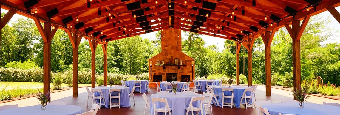 Beatiful outdoor pavilion set for a wedding